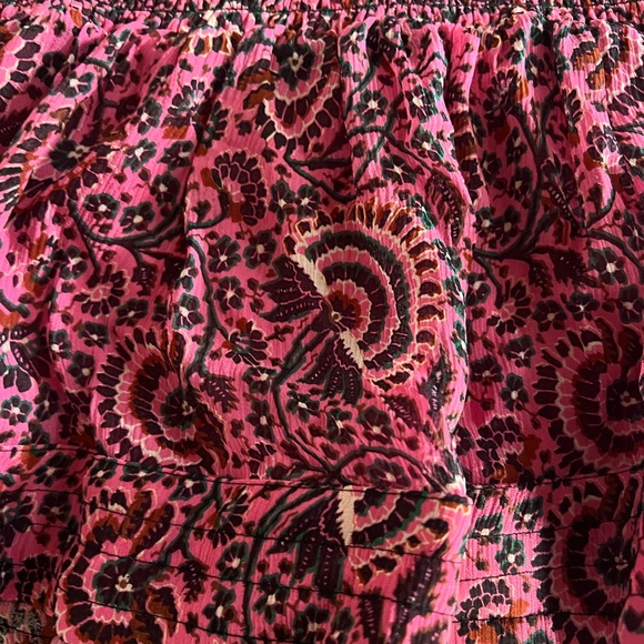 A.L.C. Kade Smocked Ruffle Silk Printed Mini Skirt Pink Floral Size 14 - Picture 4 of 6